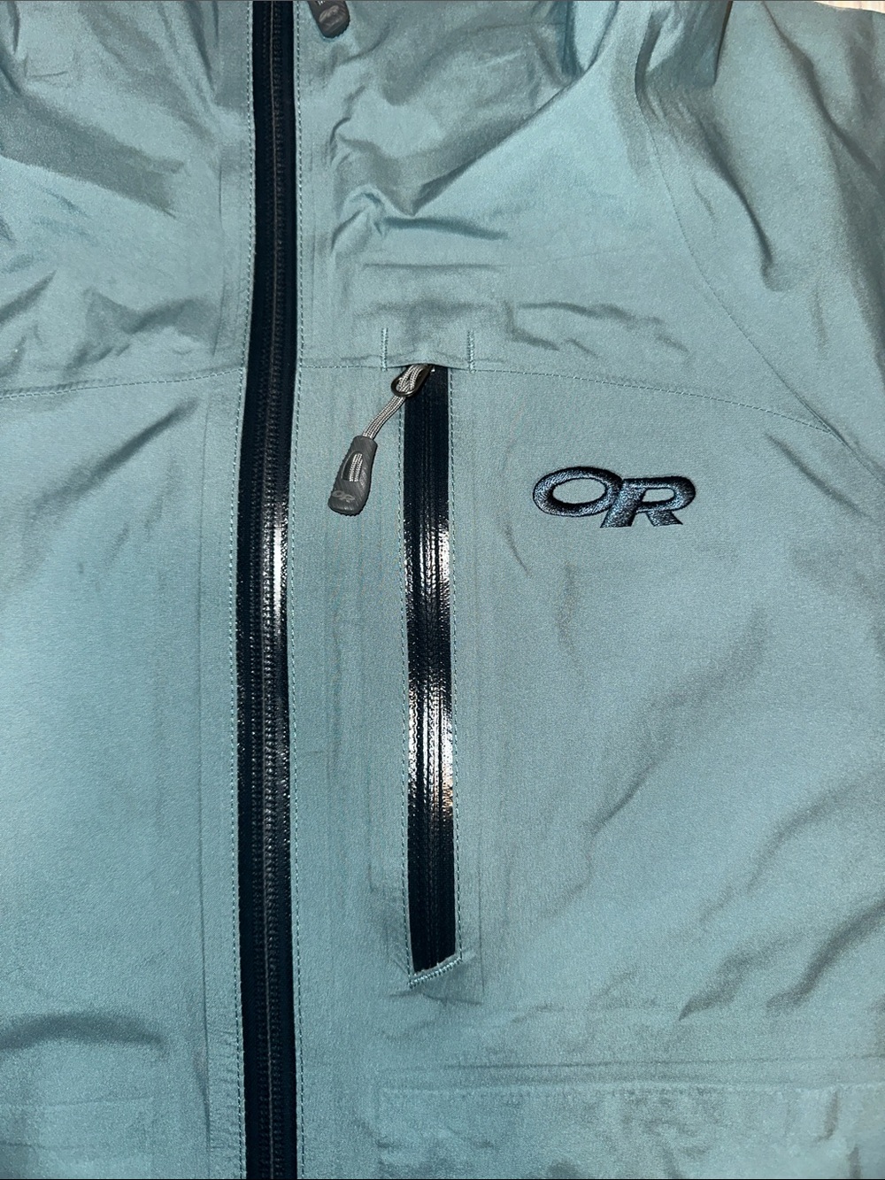 Outdoor Research Men's Gore-Tex Hooded Raincoat - Slate Green - Picture 4 of 13